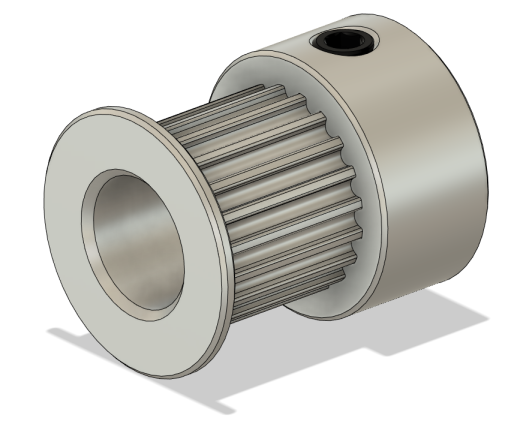 2GT滑轮，BF型，20齿，外径16毫米；6mm和10mm皮带宽度；5毫米、6毫米和8毫米孔径。M4在模型中安装螺丝缩略图